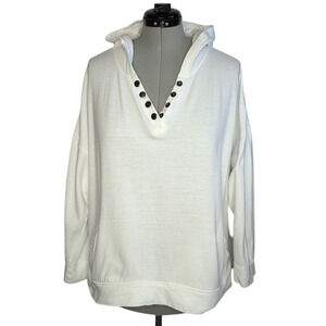 French Laundry Sort White Hoodie Sweatshirt with front pockets, size XL